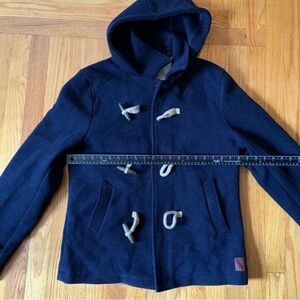 SZ Medium Scotch & Soda Dark Blue almost Navy Wool Hooded Coat Jacket
